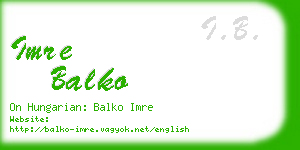 imre balko business card